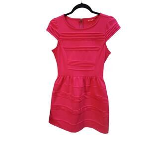 Elle Dress Fit & Flare, Size 4, Stretchy, Pink Textured Knit